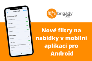 Filtrování v mobilní aplikaci Fajn brigády